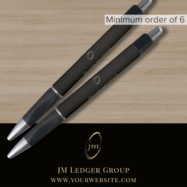 Stylo Monogramme professionnel noir (Créateur téléchargé)