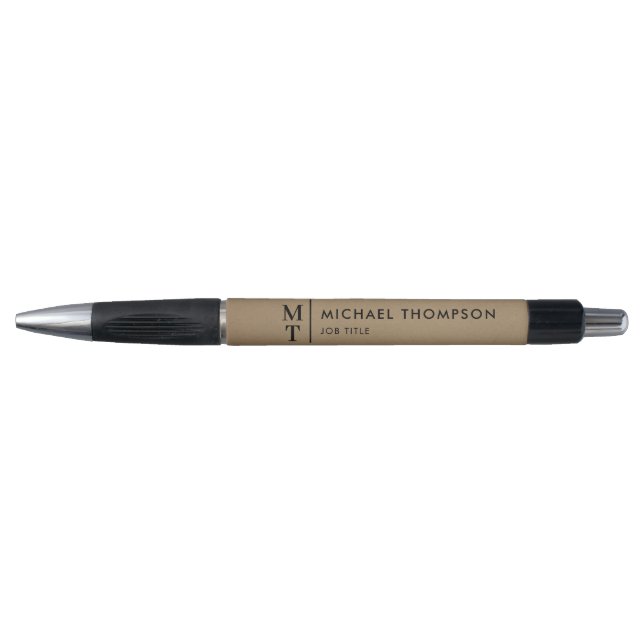 Stylo Monogramme Professionnel Titre de Travail Kraft Ru (Devant)