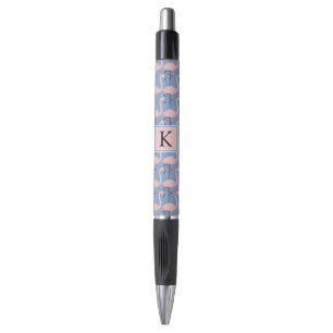 Stylo Monogramme tendre du motif de Flamant rose