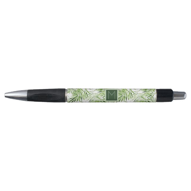 Stylo Monogramme vert des palmettes | (Devant)