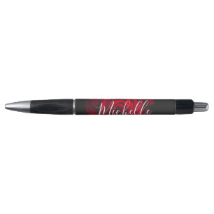 Stylo Monographie personnalisée rose rouge photo vintage