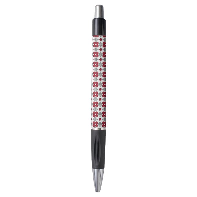 Stylo Motif Art déco rouge (Devant (Vertical))