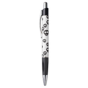 Stylo Motif avec les crânes noirs sur le blanc