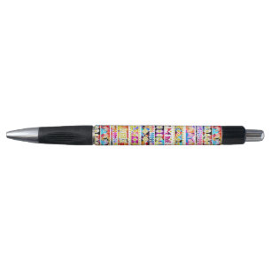 Stylo Motif aztèque tribal coloré