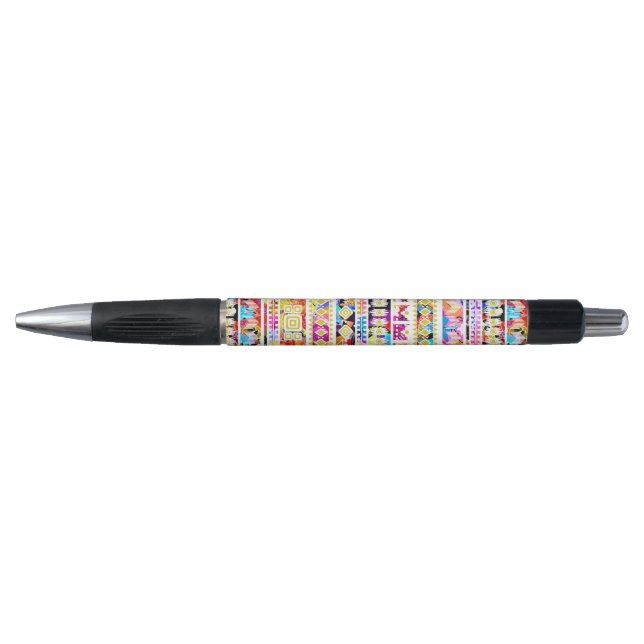 Stylo Motif aztèque tribal coloré (Devant)