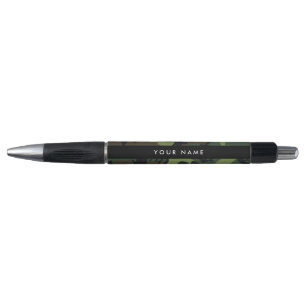 Stylo Motif Camouflage Vert, Votre nom, Personnaliser
