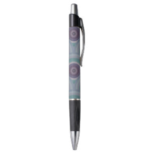 Stylo Motif Cercles Rétro Violet et Vert