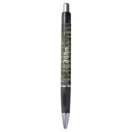 Stylo Motif d'art Lignes de grille jaune