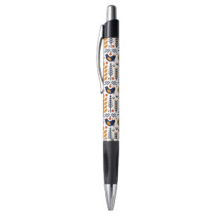 Stylo Motif d'art populaire d'oiseau d'automne
