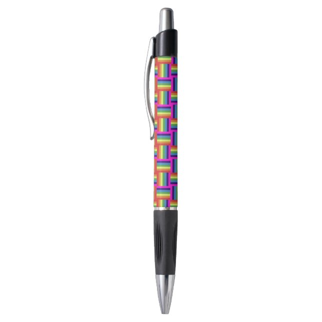 Stylo Motif de bloc arc-en-ciel coloré (Haut (Vertical))