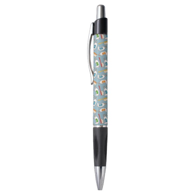 Stylo Motif de brosse à dents et de pâte dentifrice (Haut (Vertical))