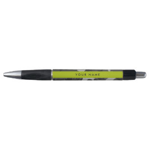 Stylo Motif de camouflage gris, Votre nom, Personnaliser