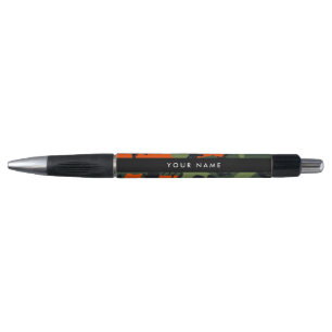 Stylo Motif de camouflage orange, Votre nom, Personnalis