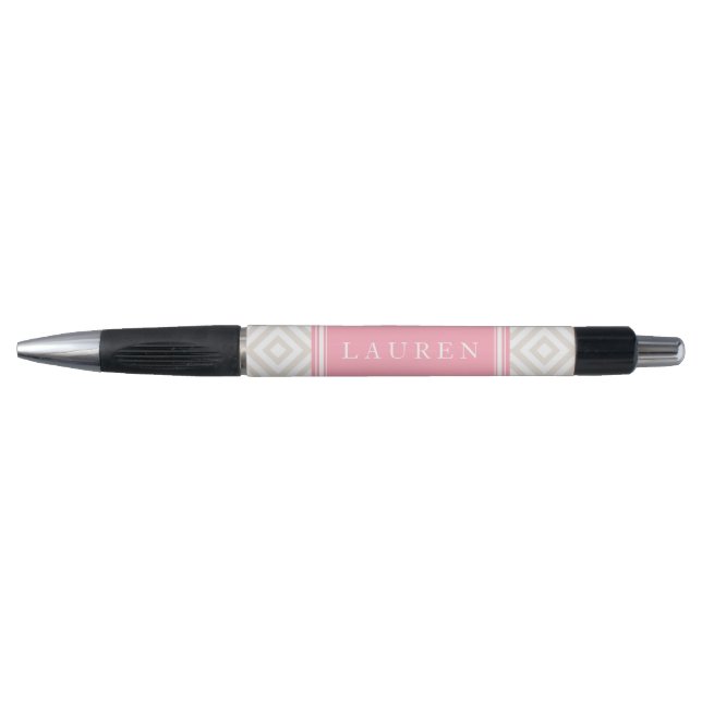 Stylo Motif de carreaux de lin beige (Devant)