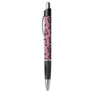 Stylo motif de dentelle avec des papillons