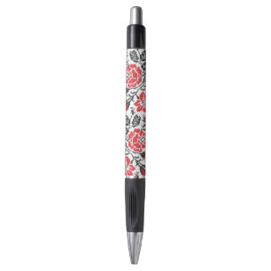 Stylo Motif de fleurs de roses rouges à point croisé