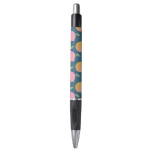 Stylo Motif de fruit pêche orange rétro