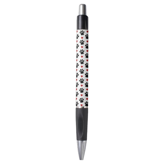 Stylo Motif De Pâtes, Pâtes De Chien, Pâtes Noires, Coeu (Devant (Vertical))