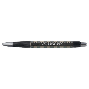 Stylo Motif de plaids de tartan - beige bleu