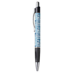 Stylo Motif dentaire bleu de clinique