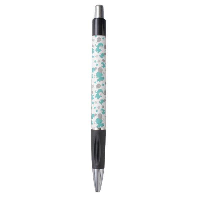 Stylo Motif Des Eléphants Bleus, Eléphants Mignons, Étoi (Devant (Vertical))