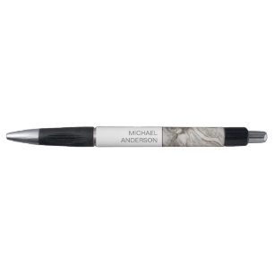 Stylo Motif élégant en marbre avec votre nom