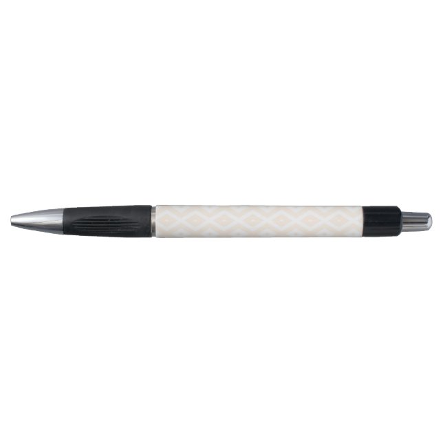 Stylo Motif en diamant beige et blanc (Devant)