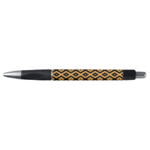Stylo Motif en diamant jaune et noir