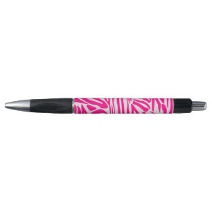 Stylo Motif imprimé zèbre rose