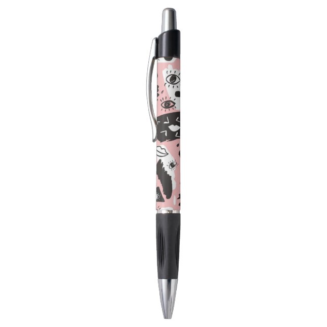 Stylo Motif moderne abstrait d'oeil et de lèvres (Haut (Vertical))