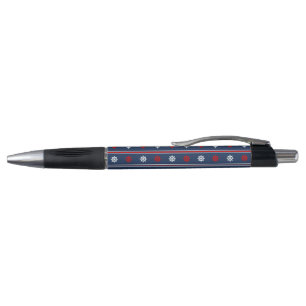 Stylo Motif nautique blanc et bleu rouge