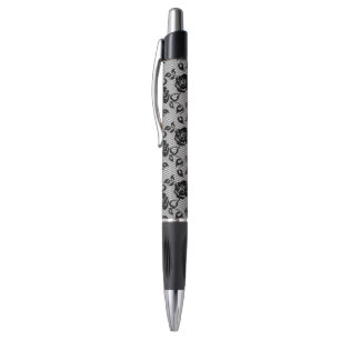 Stylo Motif noir de dentelle sur l'arrière - plan blanc