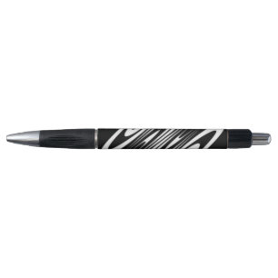 Stylo motif ondulé organique lisse noir et blanc