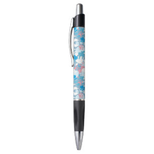 Stylo Motif rose et bleu de chien de camouflage