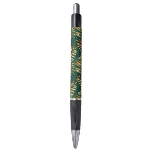 Stylo Motif sans couture avec des fougères dorées