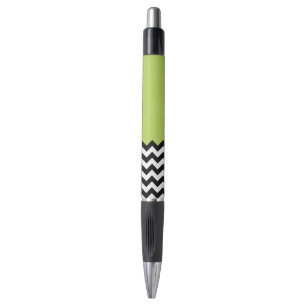 Stylo Motif Zigzag noir et blanc, Chevron, Vert