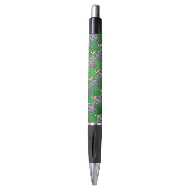 Stylo Noël Eléphant Sur Vert (Devant (Vertical))
