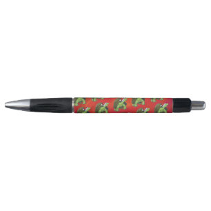 Stylo Noël Tortue Sur Rouge
