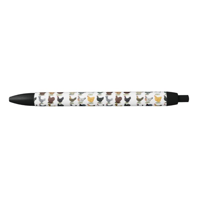 Stylo Noir 49 poules de poulet (Devant)