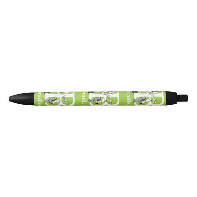 Stylo Noir ABC du Dr Seuss : Lettre B - Blanc | Ajouter Votre (Devant)