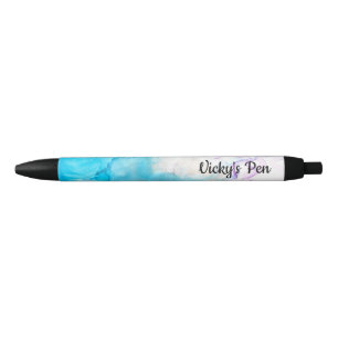 Stylo Noir Abstrait pastel bleu vert eau de mer bl