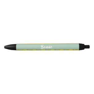 Stylo Noir Abus de noms personnalisés en jaune