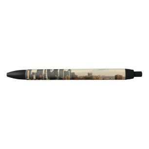 Stylo Noir Aiguille du centre d'horizon et d'espace de