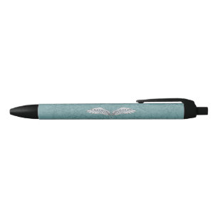 Stylo Noir ailes bleu-gris