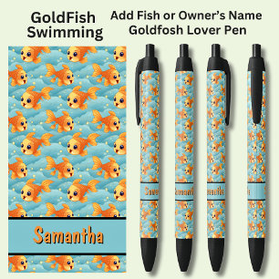 Stylo Noir Ajouter le nom du poisson ou du propriétaire, Nage