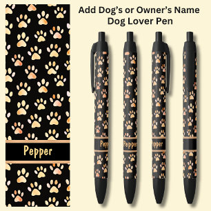 Stylo Noir Ajouter le nom du propriétaire ou du chien, Emprei