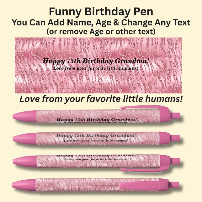 Stylo Noir Ajouter Nom, Joyeux Anniversaire Amour de vos favo (Créateur téléchargé)