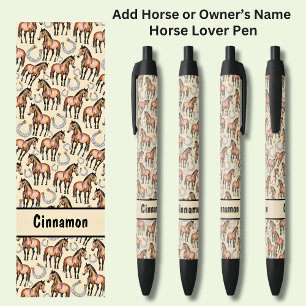 Stylo Noir Ajouter un cheval ou le nom du propriétaire, un ch