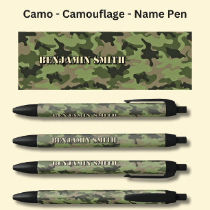 Stylo Noir Ajouter un nom, Camo Brown Olive Green