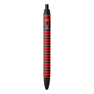 Stylo Noir Albanie Drapeau mignon Patriotique